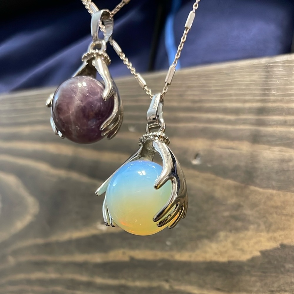 RealSilver Opal or amethyst necklace charms